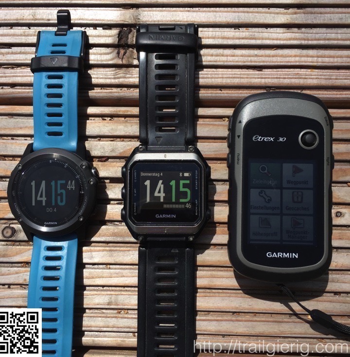 Größenvergleich Fenix 3 - Epix- Etrex 30
